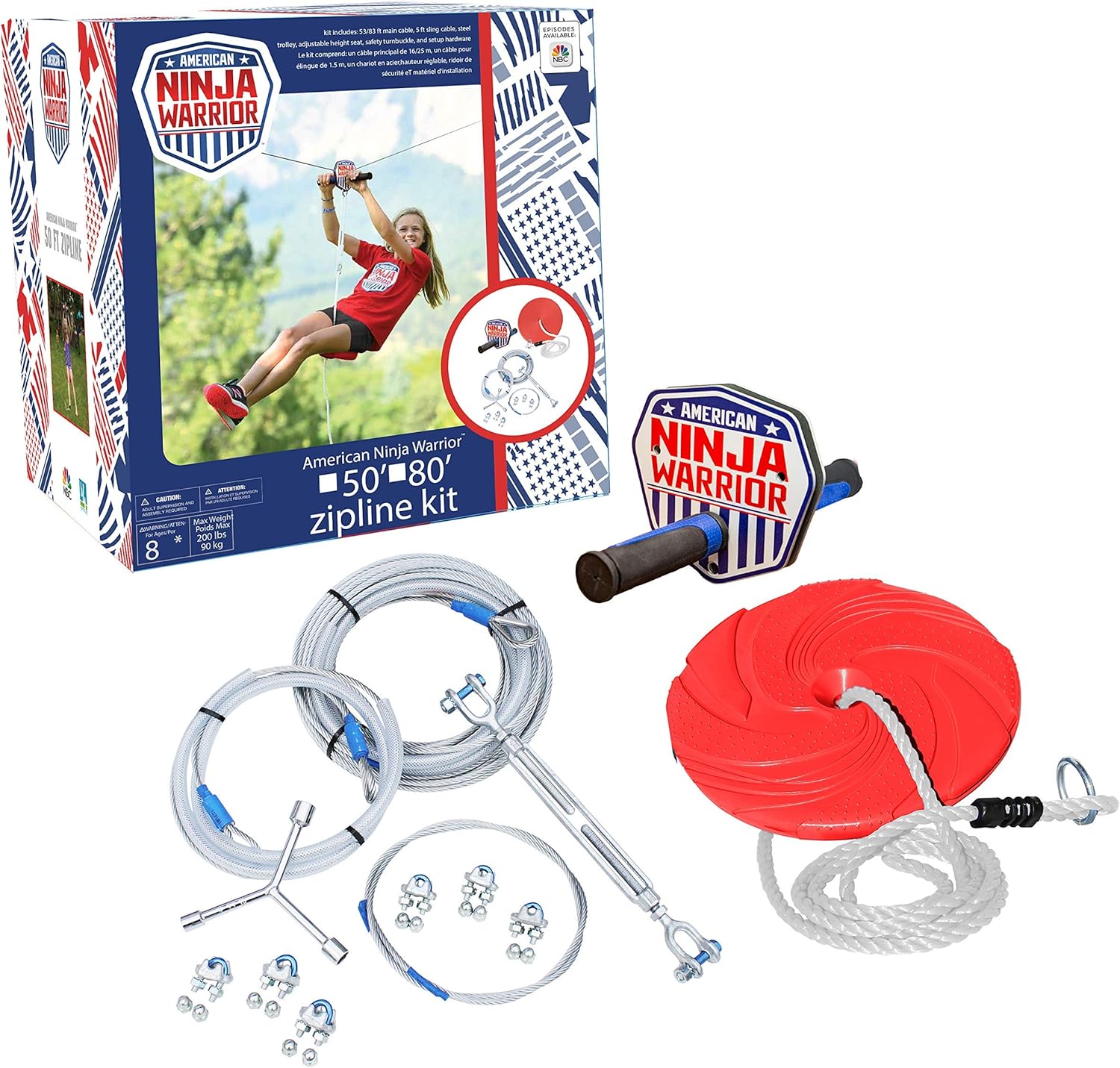 50 ft Zipline Kit for Kids Ages 8+ U9664