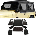 Convertible Soft Top Sailcloth for 1987-1995 Jeep Wrangler YJ Black 2 Door A30994