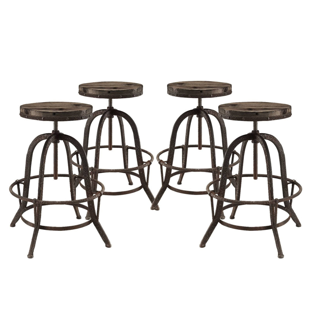 Brown Bar Stool Set of 4 C282