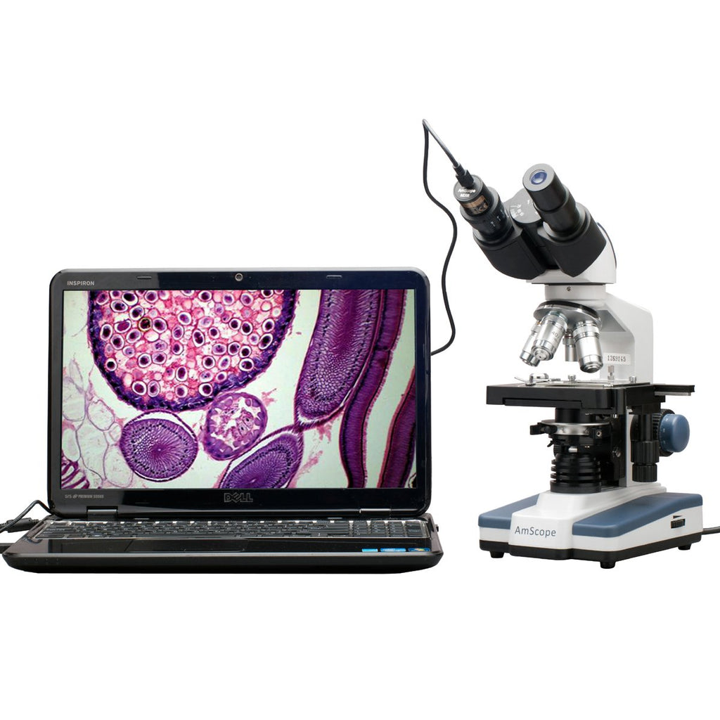 40X-2500X LED Digital Binocular Compound Microscope with 3D Stage and USB Camera F836933