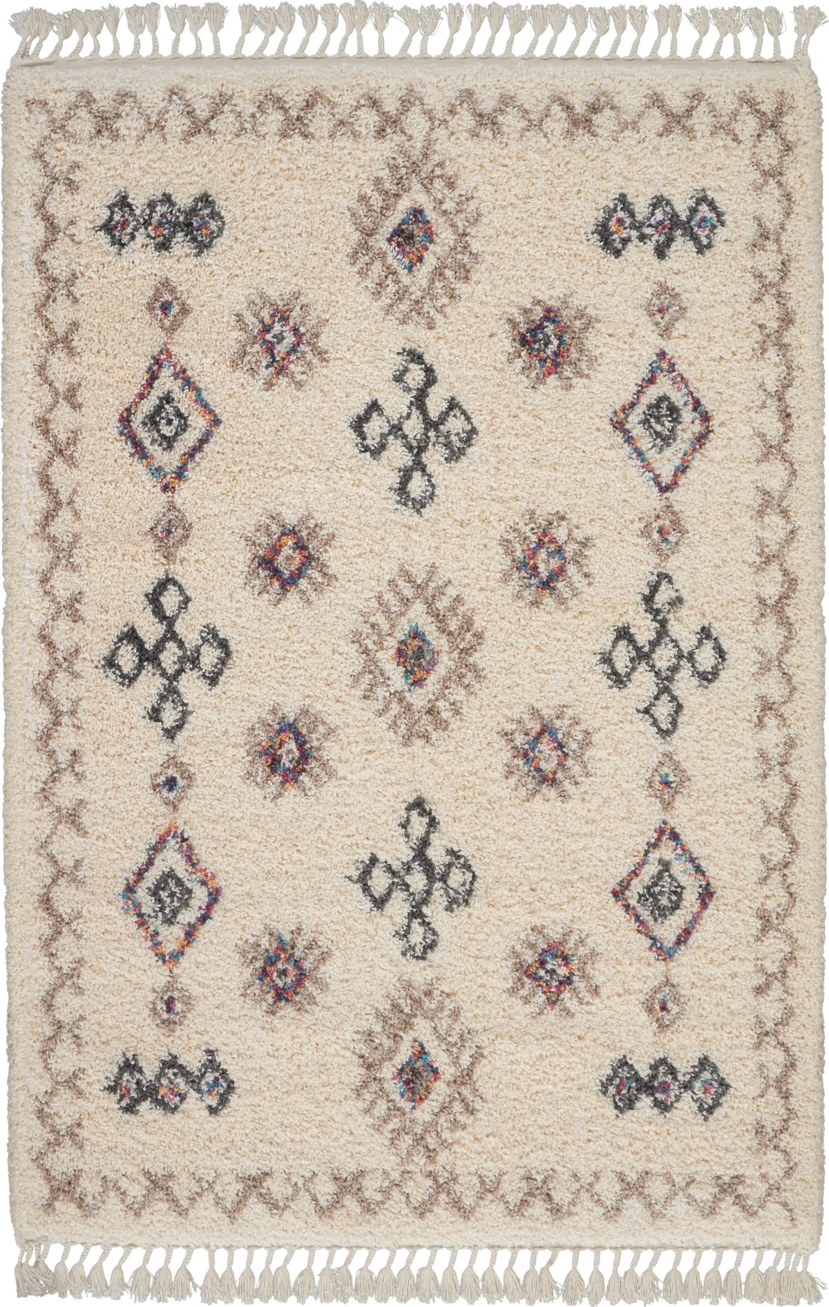Ivory Shag Area Rug U755