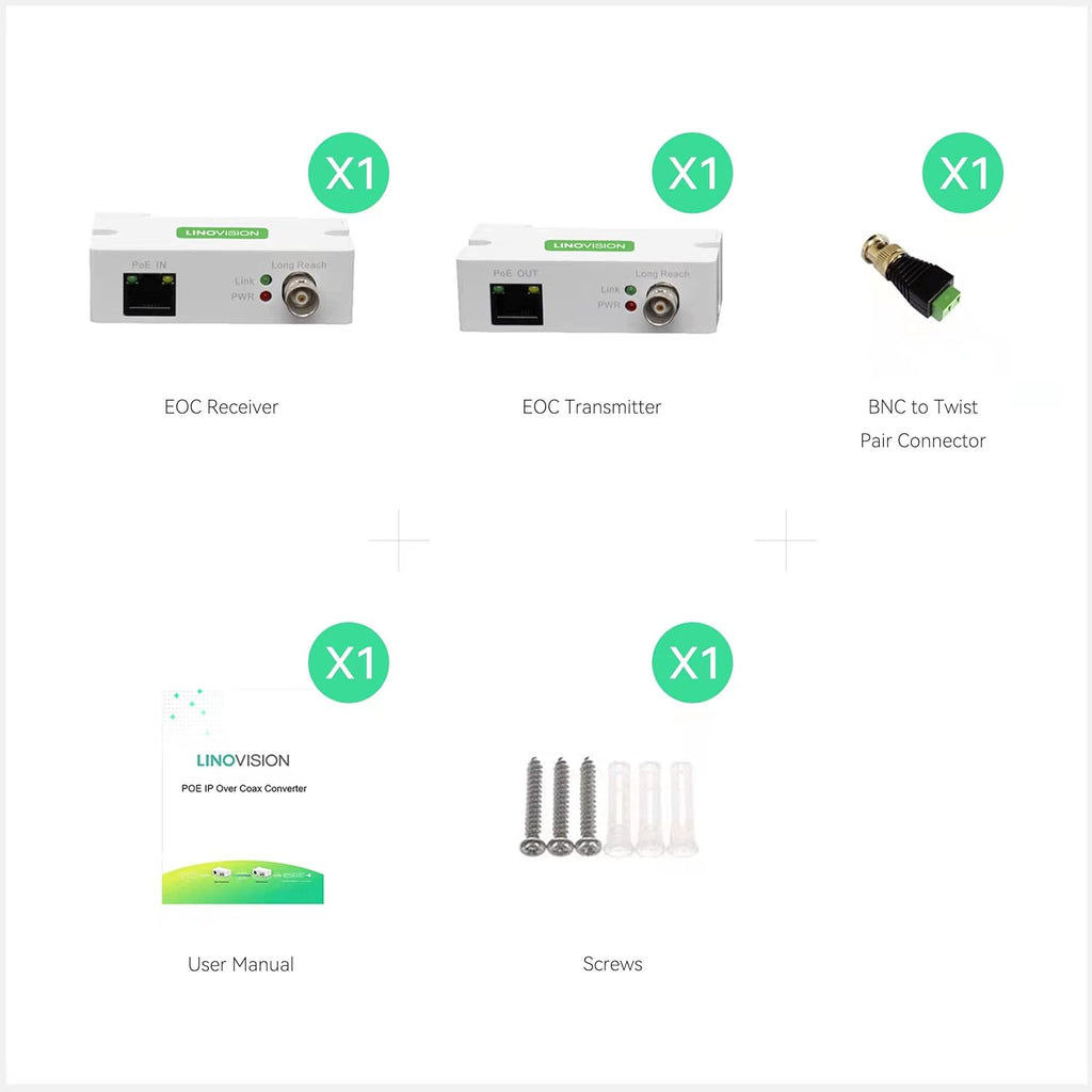 POE Over Coax EOC Converter IP Over Coax X570662