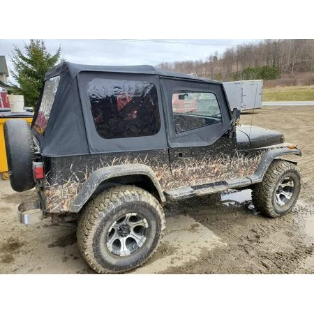 Convertible Soft Top Sailcloth for 1987-1995 Jeep Wrangler YJ Black 2 Door A30994
