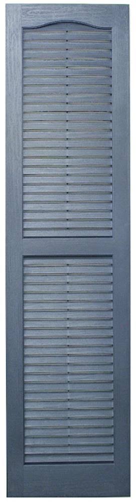 Blue Louvered Vinyl Exterior Shutters E734544