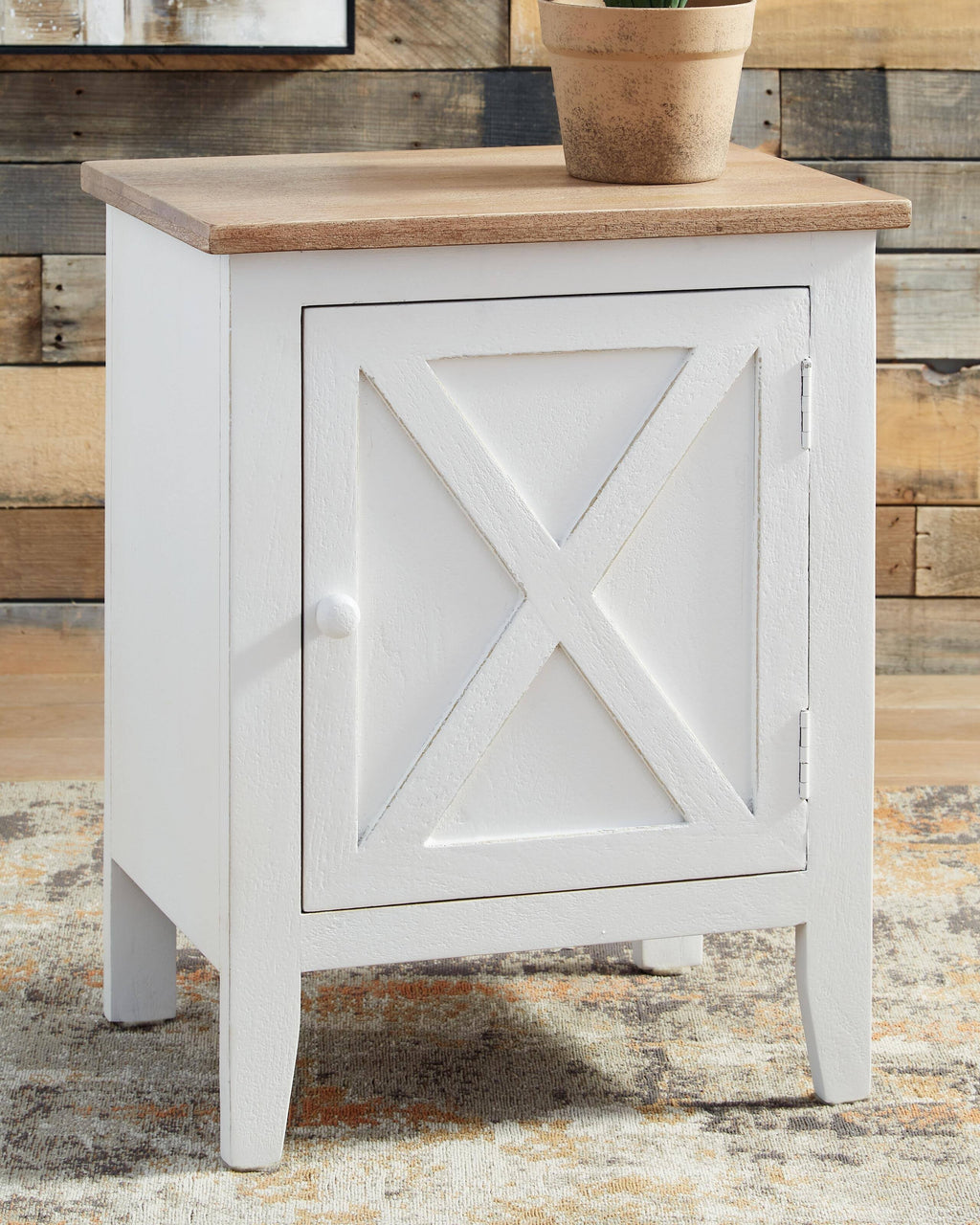 White and Brown Accent Cabinet G83850