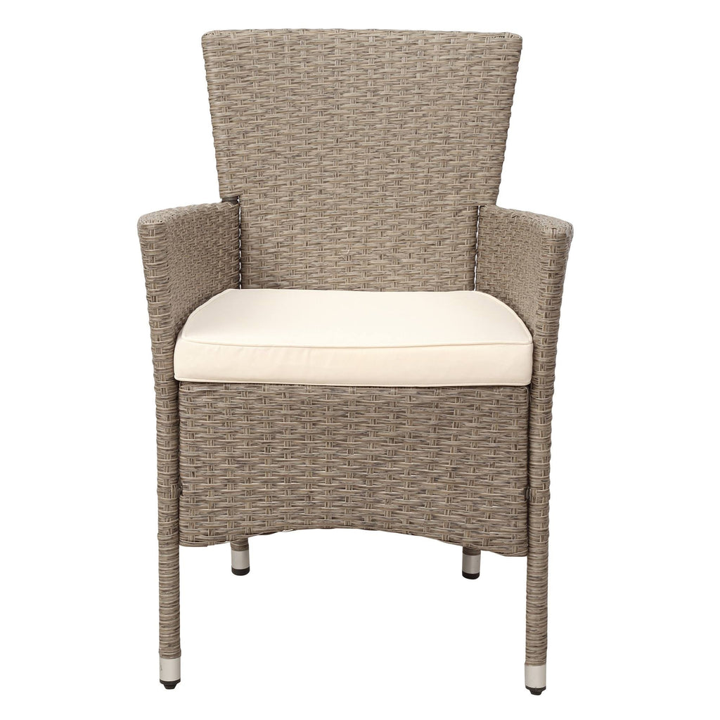 Beige-Brown 7 Piece Patio Wicker Dining Table J9868