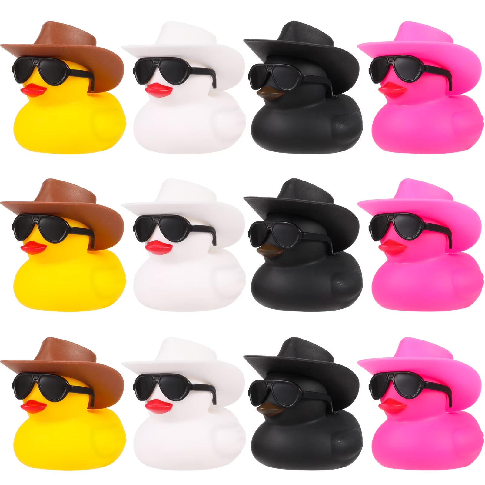 12 Pack Cowboy Rubber Duck with Hat and Sunglasses C8139