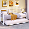 Twin Daybed with Pull Out Trundle Bed, White W42750