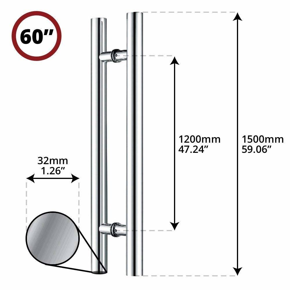 60 inch Brushed Stainless Steel Pull Push Door Handles E585