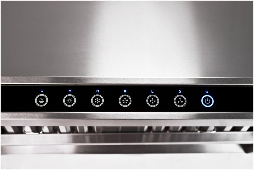4 Speed Wall/Under Cabinet Range Hood, 1000 Max CFM, Stainless Baffle Filters, 30 36 42 48 Inch R926510