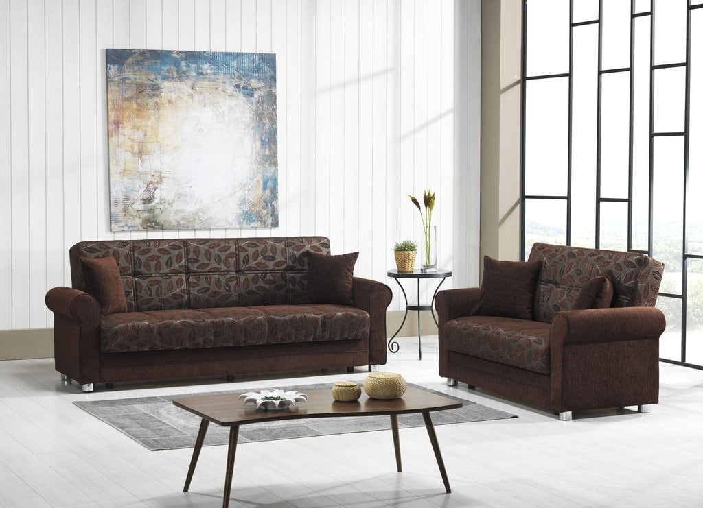 Dark Brown Chenille Loveseat P529
