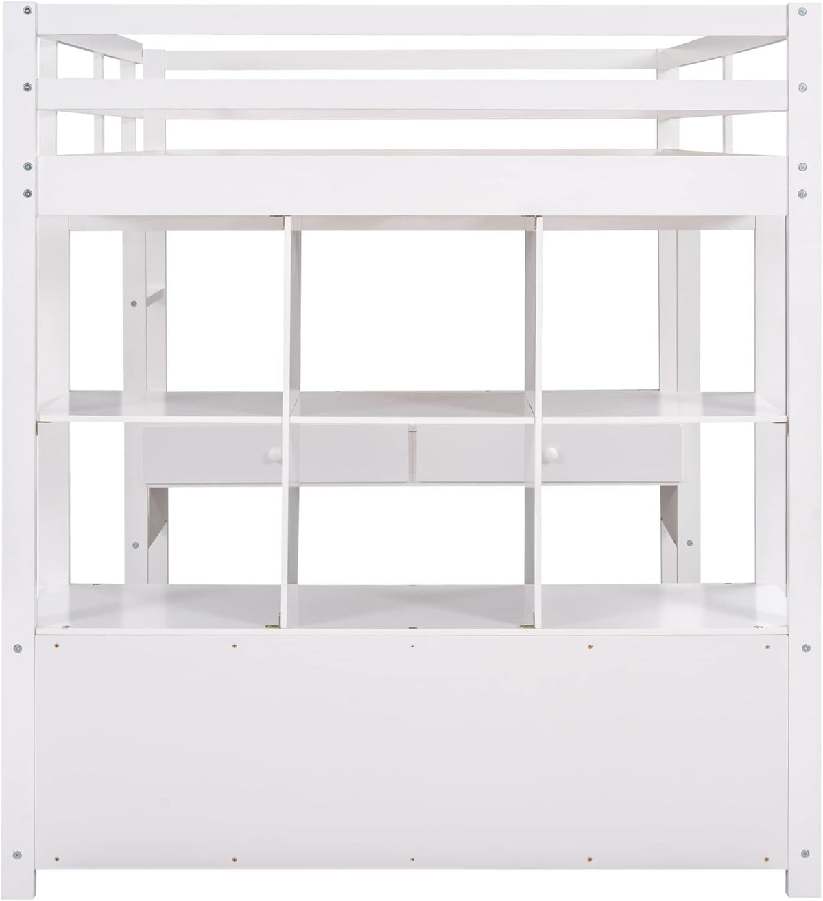 Full Loft Bed with Built-in Desk and Storage Shelves Z5593