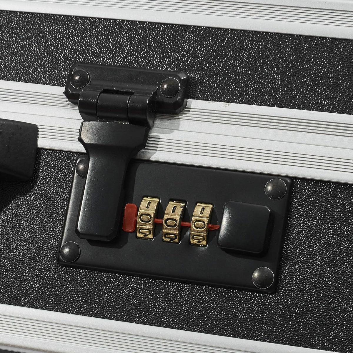 Barber Case Hair Kit Tool Box Organizer Black with Portable Handle and Secure Numlock, Aluminum Frame and Reinforced Fillet 21" x 13" x 4.5" U687