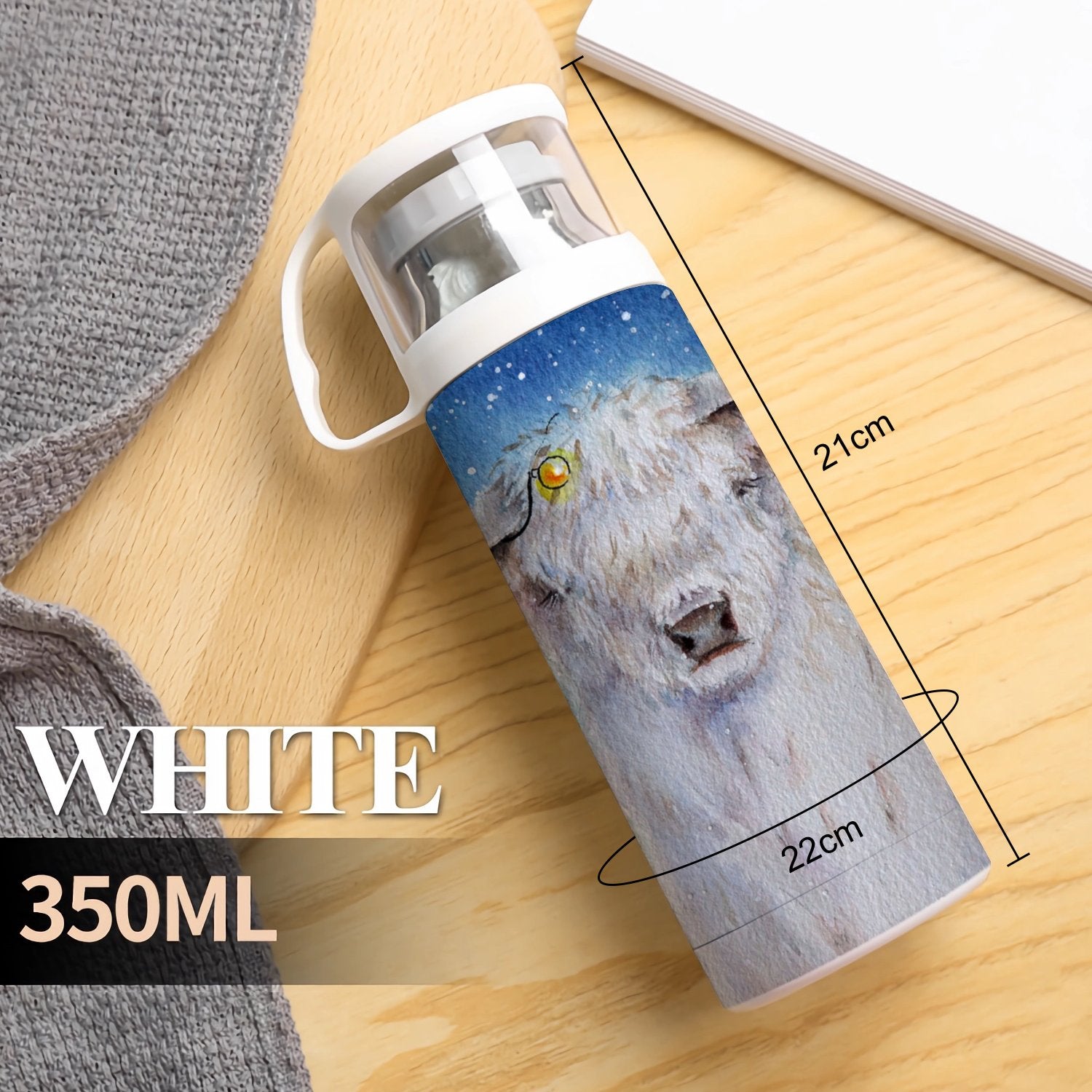 350ml Stainless Steel Water Bottle with Lid U587189