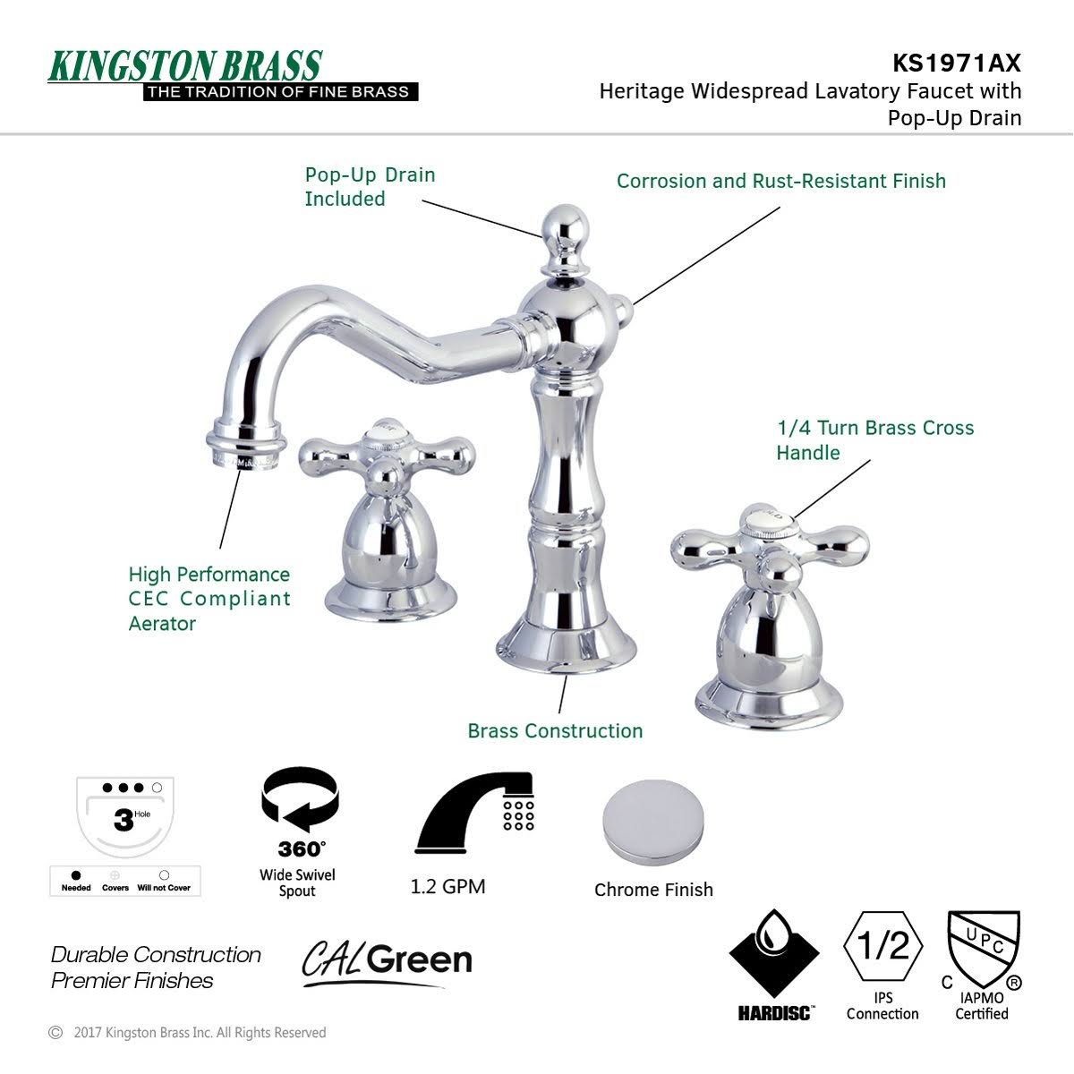 Brushed Brass Widespread Bathroom Faucet O468