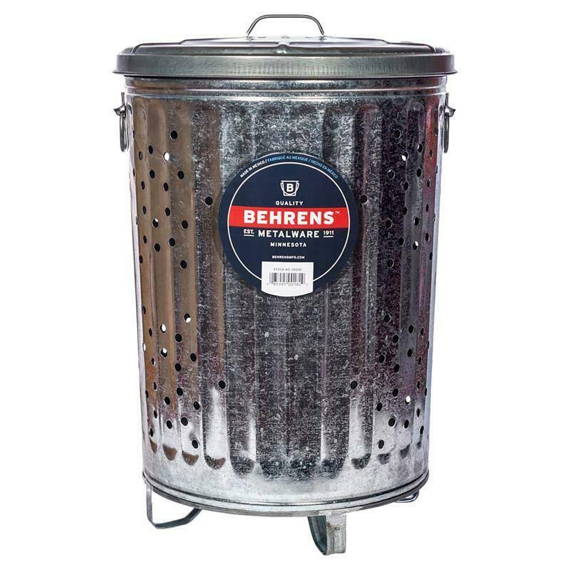 20 Gallon Galvanized Metal Garbage Bin D7360