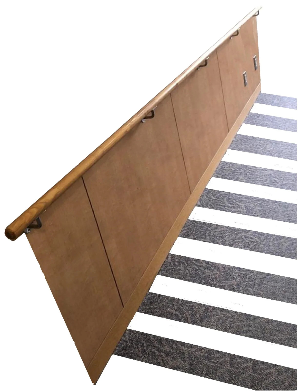 Solid Wood Wall Handrail 3 FT Long 2.0" Diameter Round Silver W17728