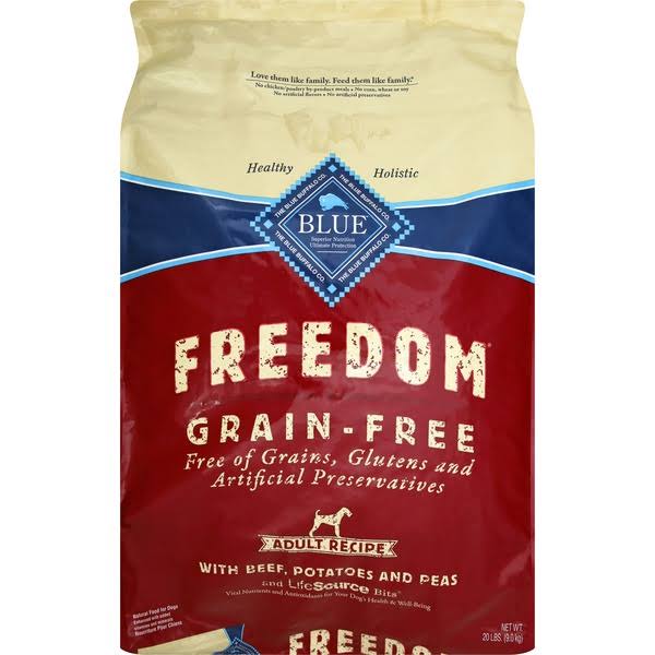 Blue Freedom Dog Food, Grain-Free, with Beef, Potatoes and Peas, Adult Recipe - 20 lbs S784897