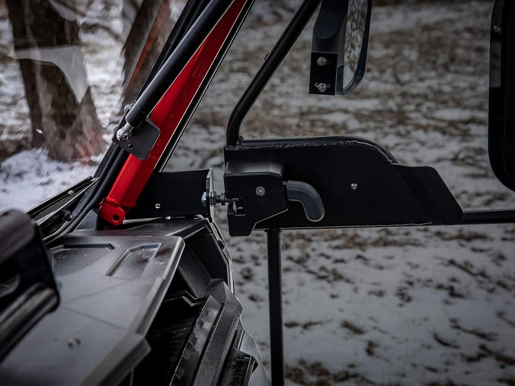 Lightly Tinted Scratch Resistant Polycarbonate Cab Enclosure Doors with Side Mirrors and Sliding Window F845