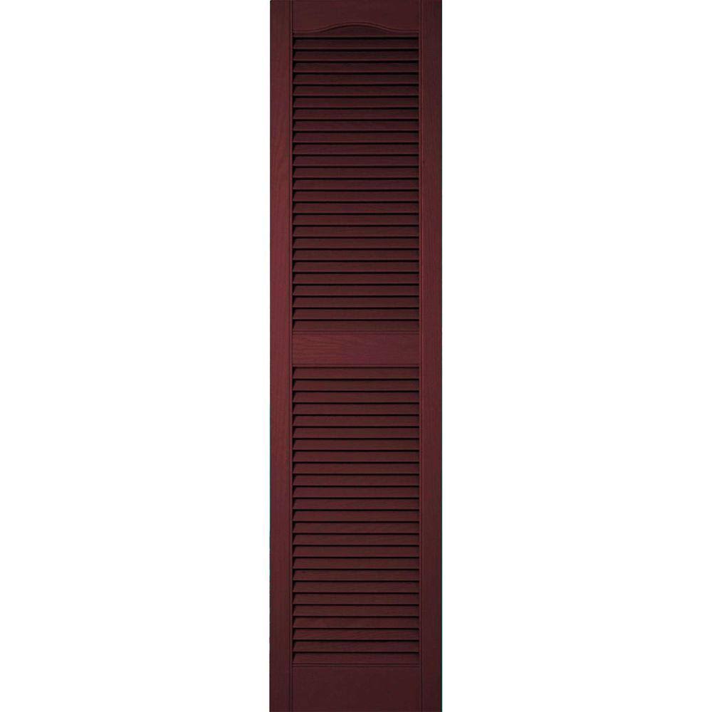 Lifetime Vinyl Cathedral Top Center Mullion with Open Louver Shutters 14 1/2x22W x 60x22H Z4496