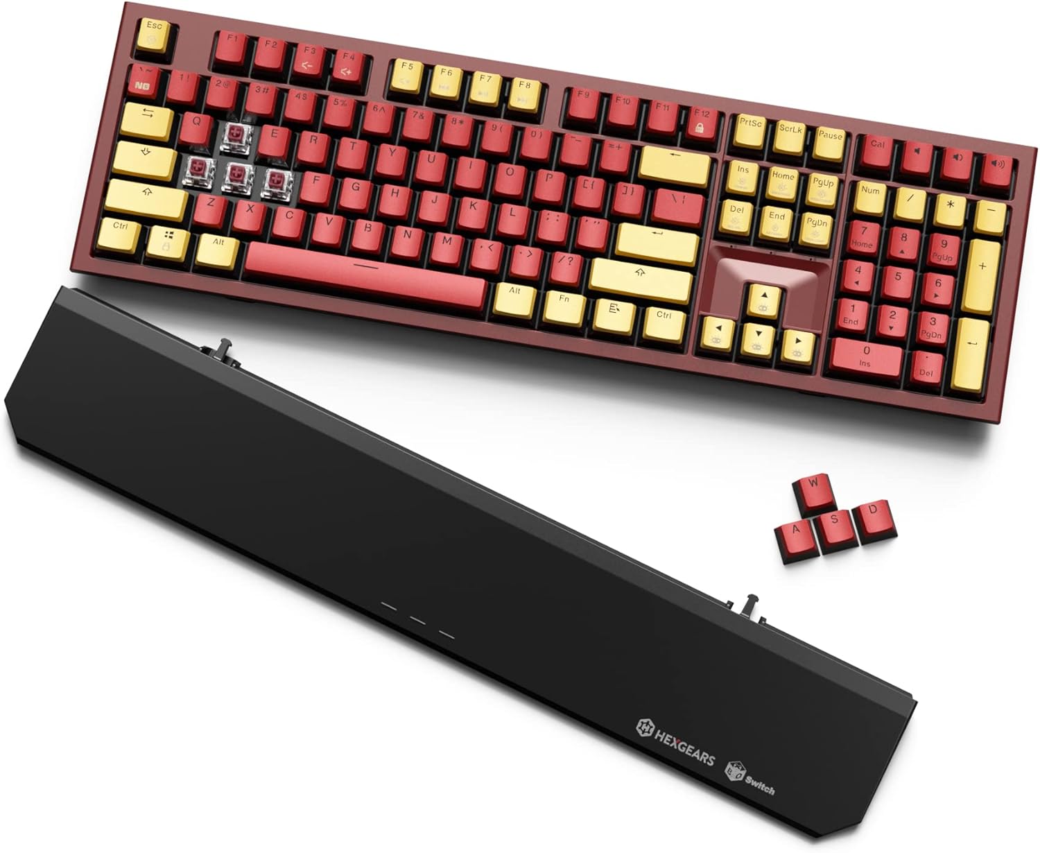 Wireless Mechanical Keyboard with Kaihl Box Switch, 108-key Typewriter Keyboard with Wrist Rest L80672