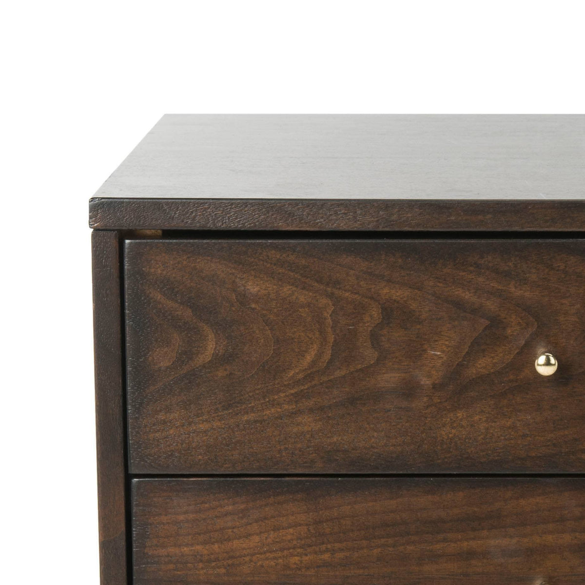 Walnut/Gold Cap Nightstand C256155