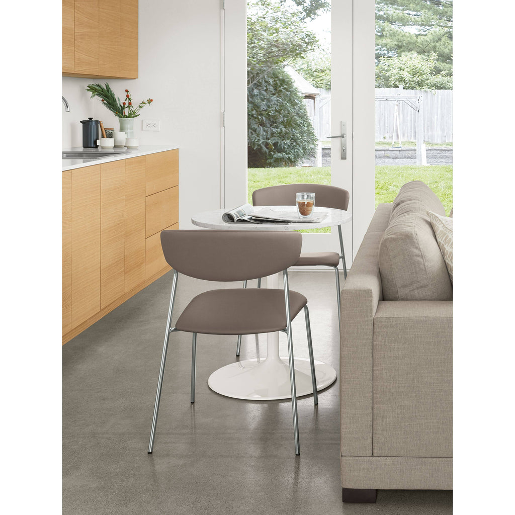 Smoke Tempered Glass Round Table with Graphite Base C580552