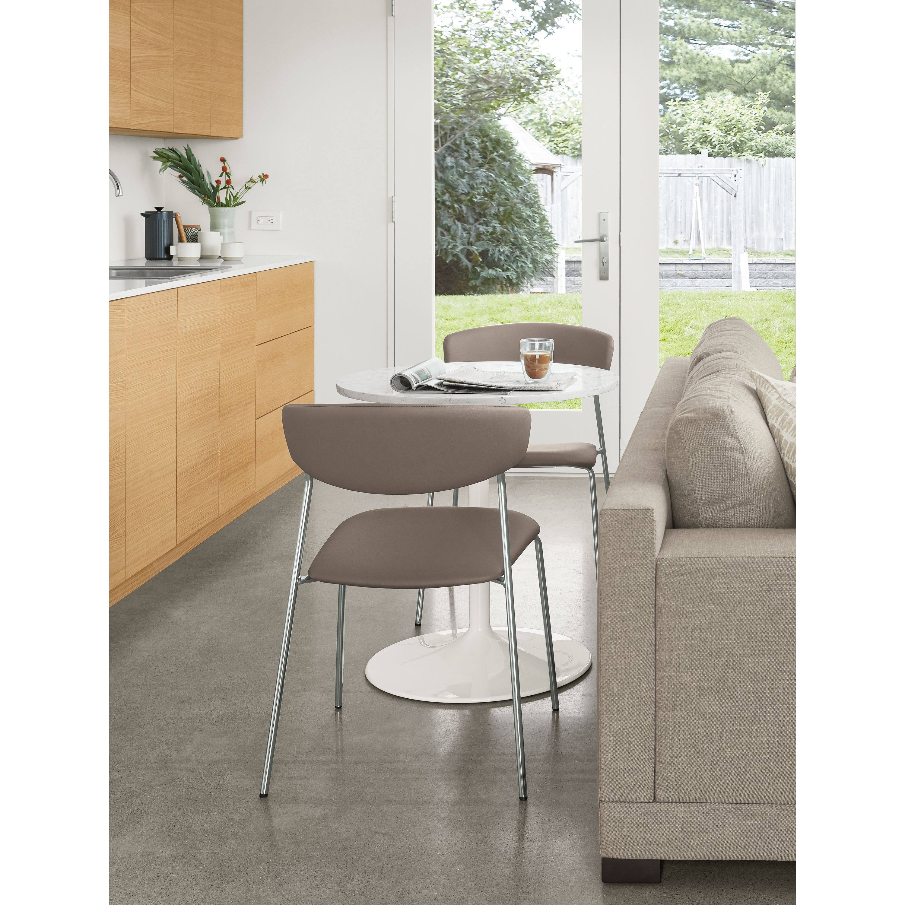 Smoke Tempered Glass Round Table with Graphite Base C580552