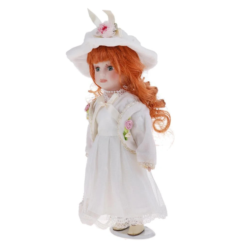 12inch Porcelain Doll with Lace Dress & Stand G607914