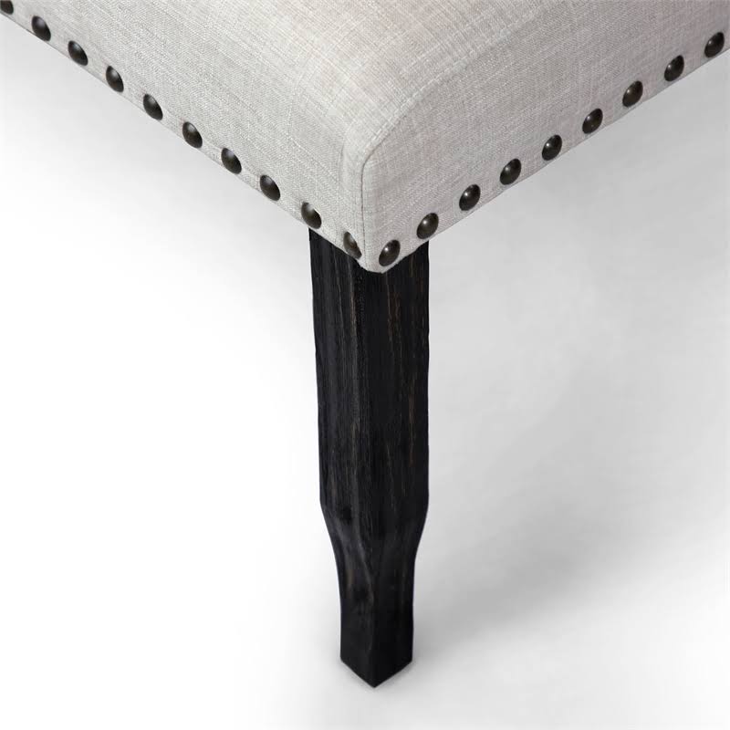 Beige Fabric Tufted Loveseat Bench Q573301