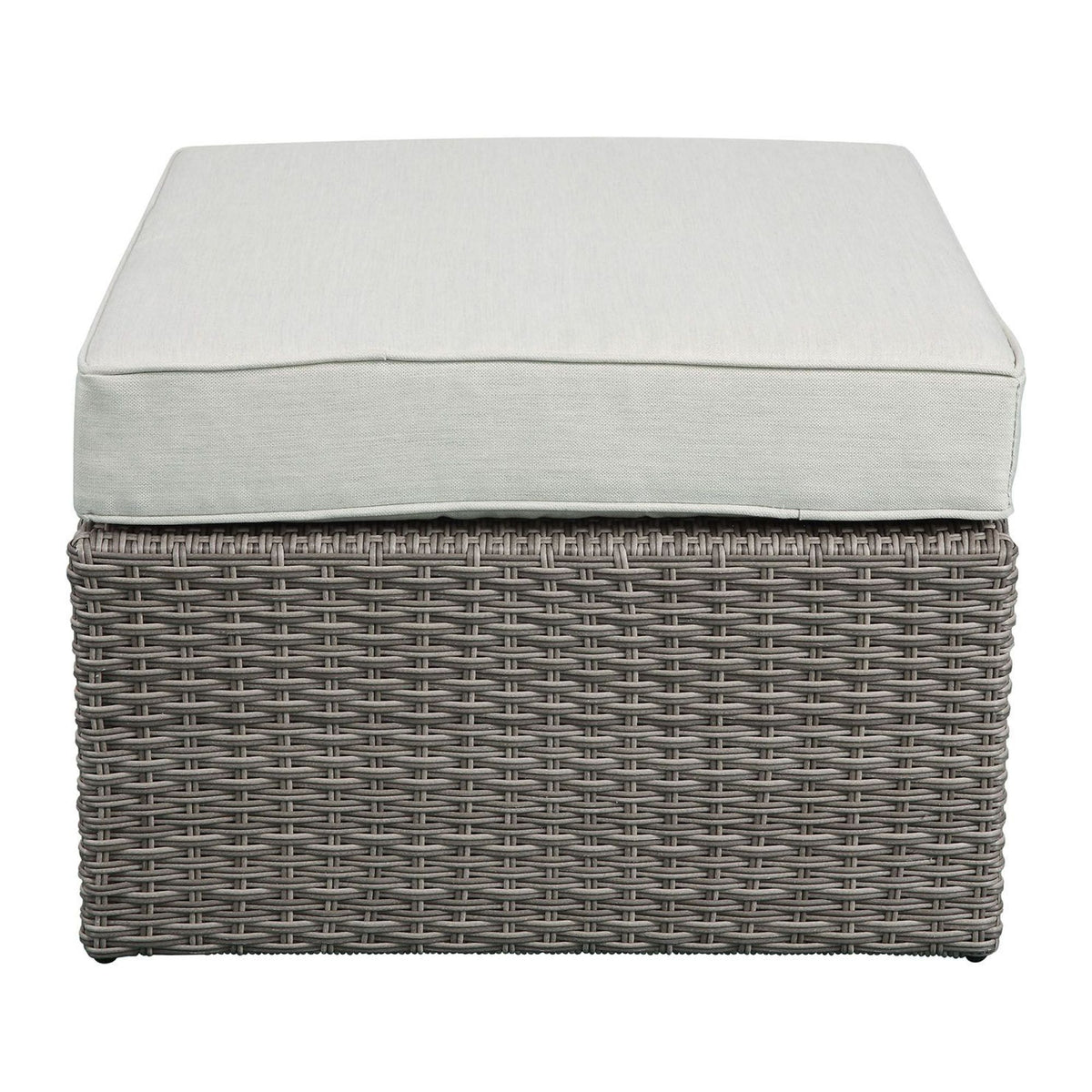 Beige Fabric Patio Sofa & Ottoman with 2 Pillows I9843