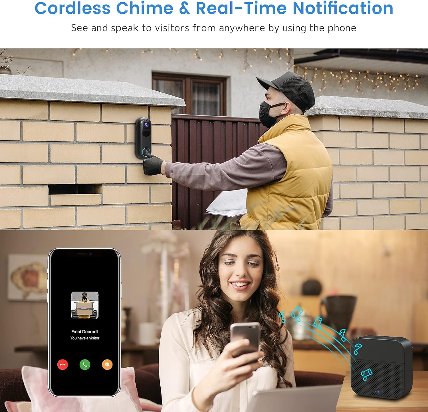 Wireless Video Doorbell Camera with Wireless Chime X32417