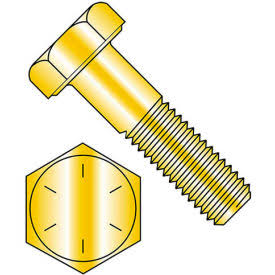 3/4-10 x 3-1/4x22 Hex Head Cap Screw Steel Zinc Yellow Grade 8 25 Pk S201269