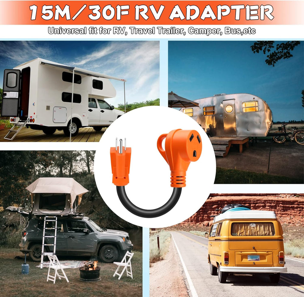 15A to 30A RV Power Adapter Cord with Grip Handle N29125