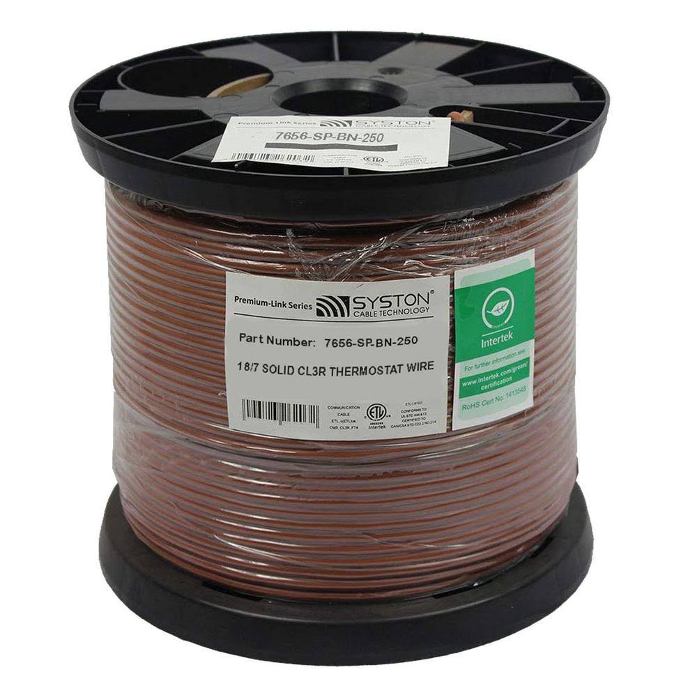 250 ft 20/7 Brown Solid CL3R Thermostat Wire U58530