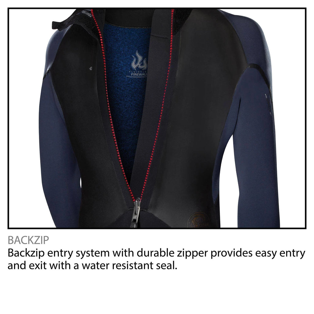Black 3/2mm Back Zip Full Wetsuit V574