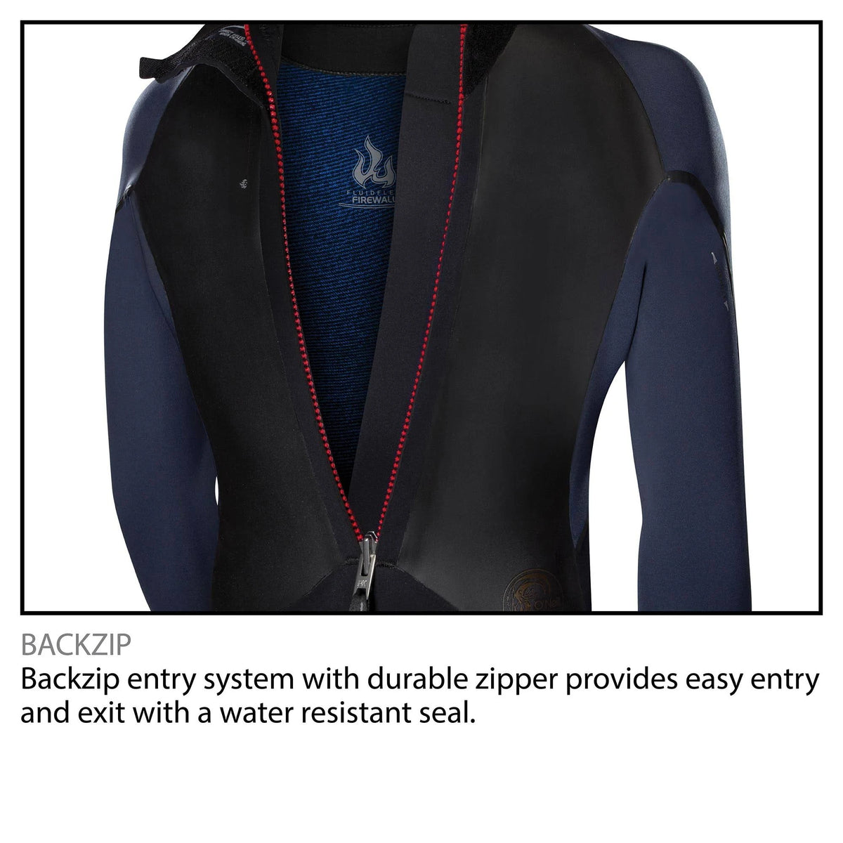 Black 3/2mm Back Zip Full Wetsuit V574