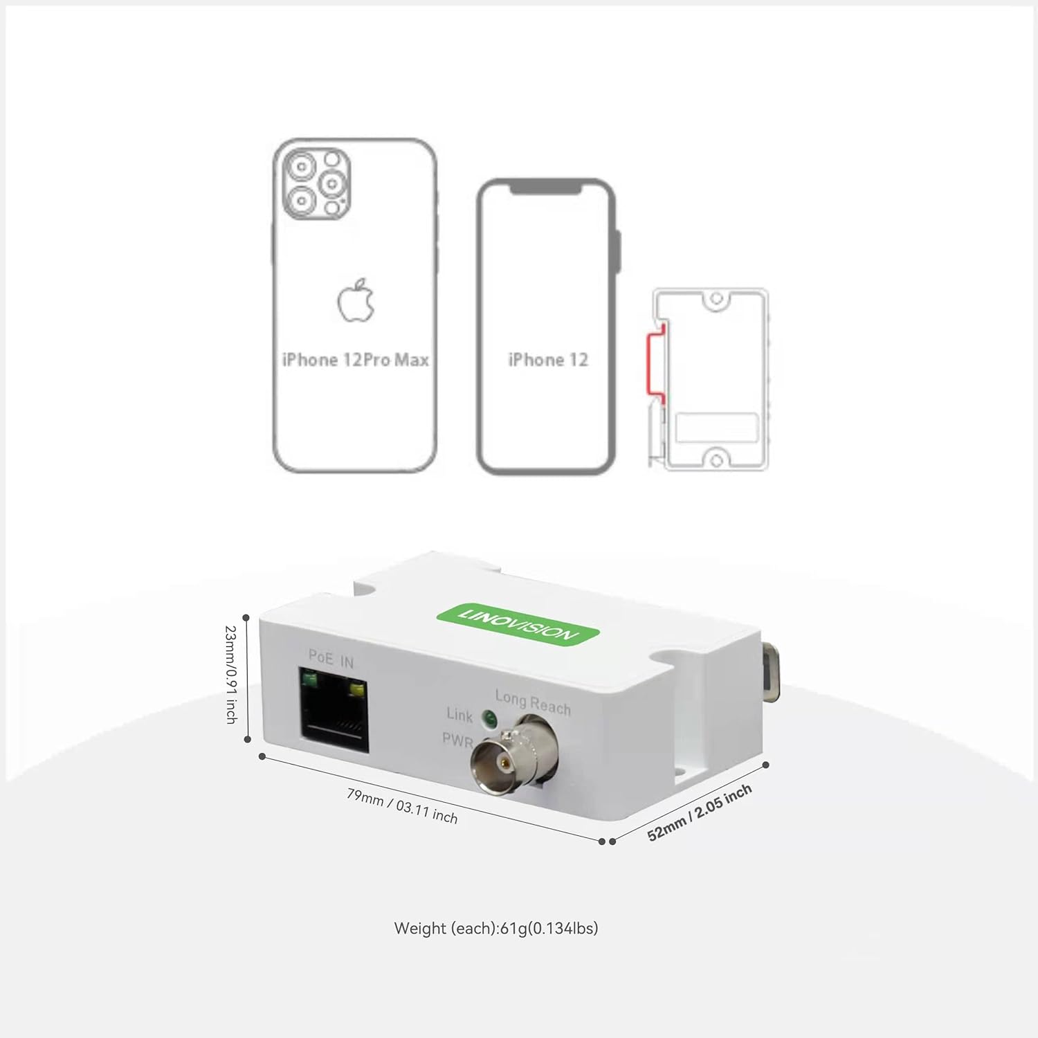 POE Over Coax EOC Converter IP Over Coax X570662