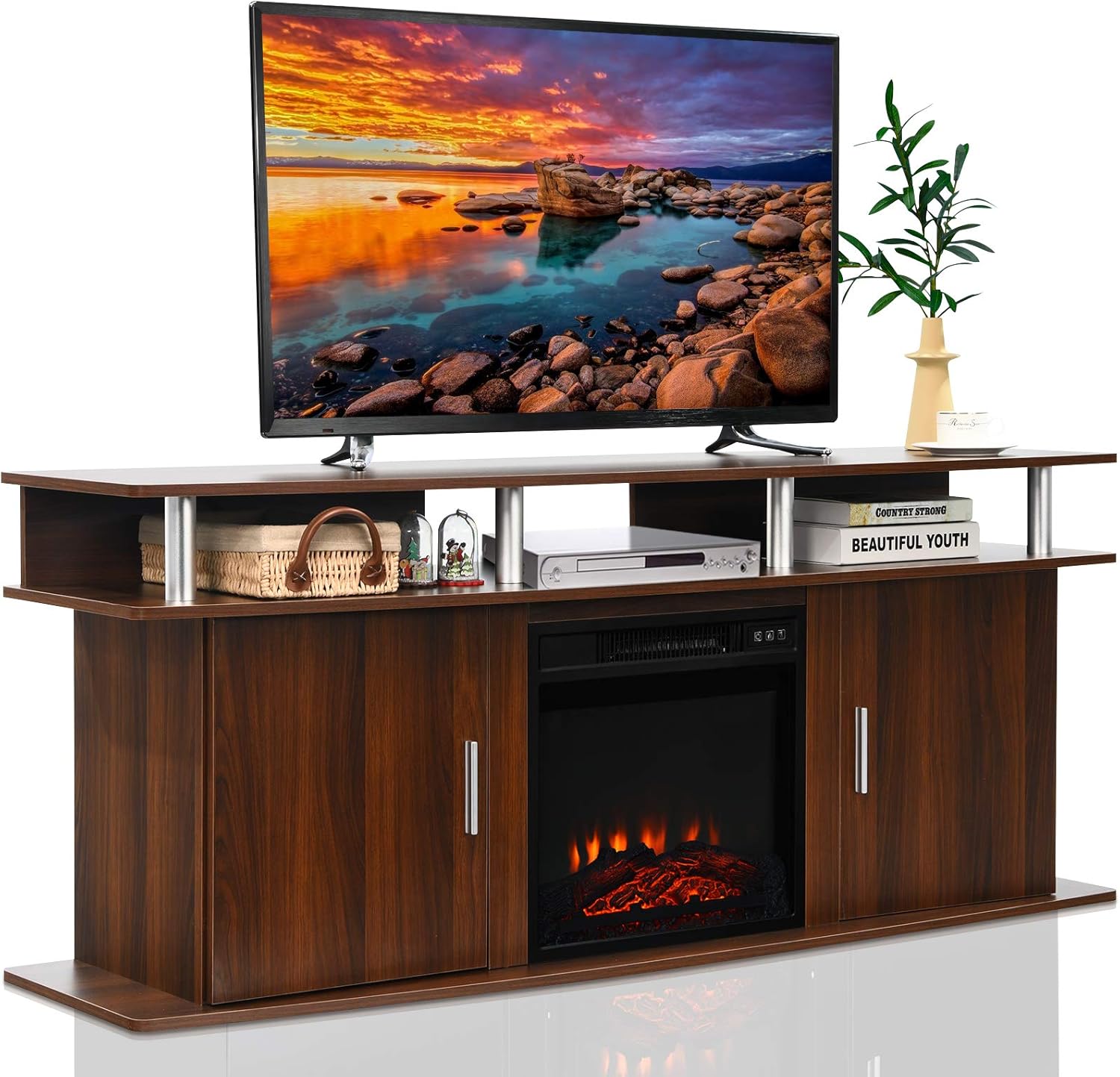 Fireplace TV Stand with Electric Fireplace F6866