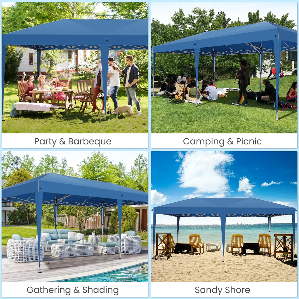 10'x20' Waterproof Commercial Pop up Canopy Tent with 4 Sandbags A4858