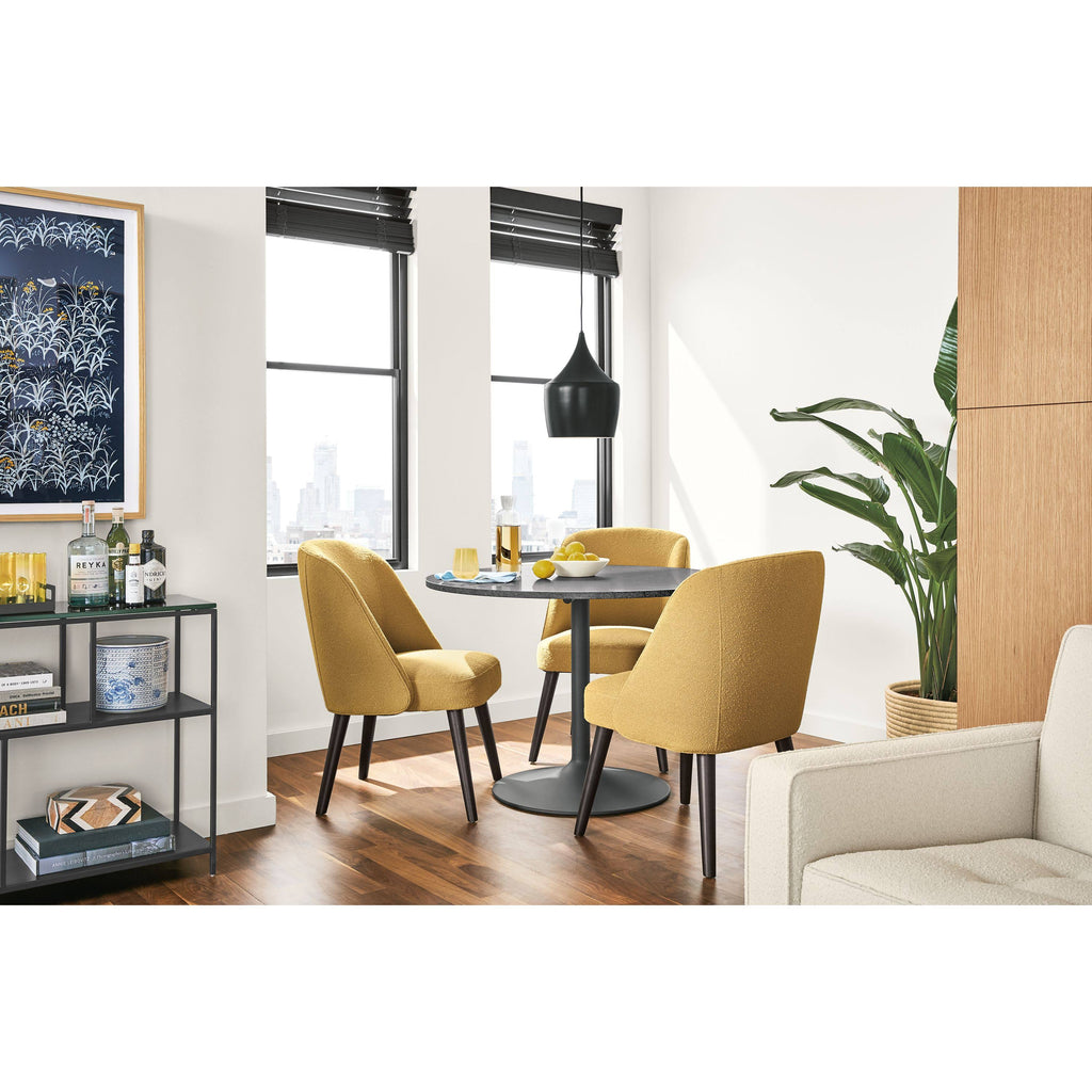 Smoke Tempered Glass Round Table with Graphite Base C580552