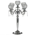 Crystal Candelabra Chandelier Candle Holder - 25 inch Tall - Silver O3204