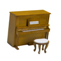 Walnut Miniature Upright Piano Dollhouse Furniture with Stool N353327