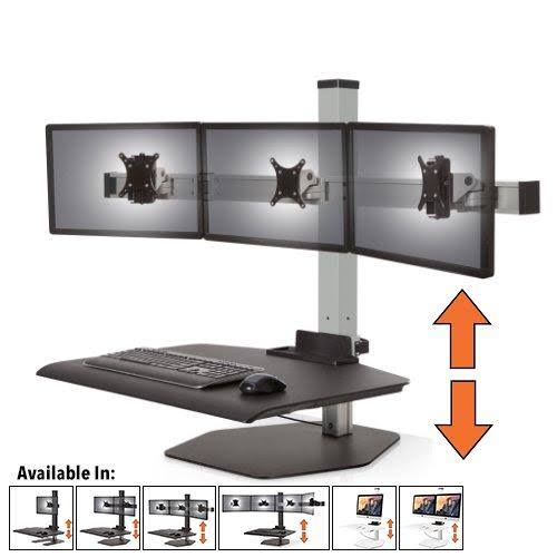 Three Monitor Sit-Stand Desk Workstation A581668