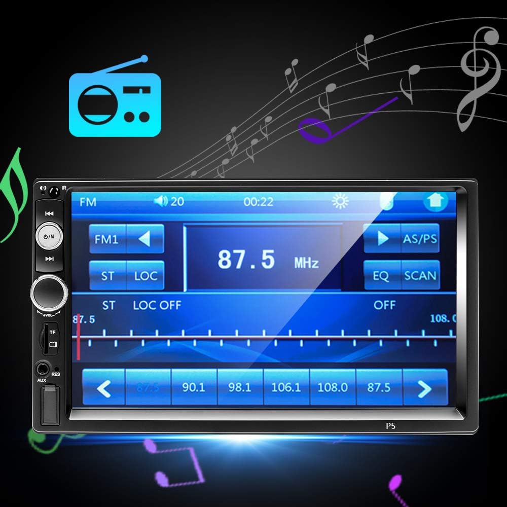 7 Inch Double Din Touch Screen Car Stereo with Backup Camera M6727
