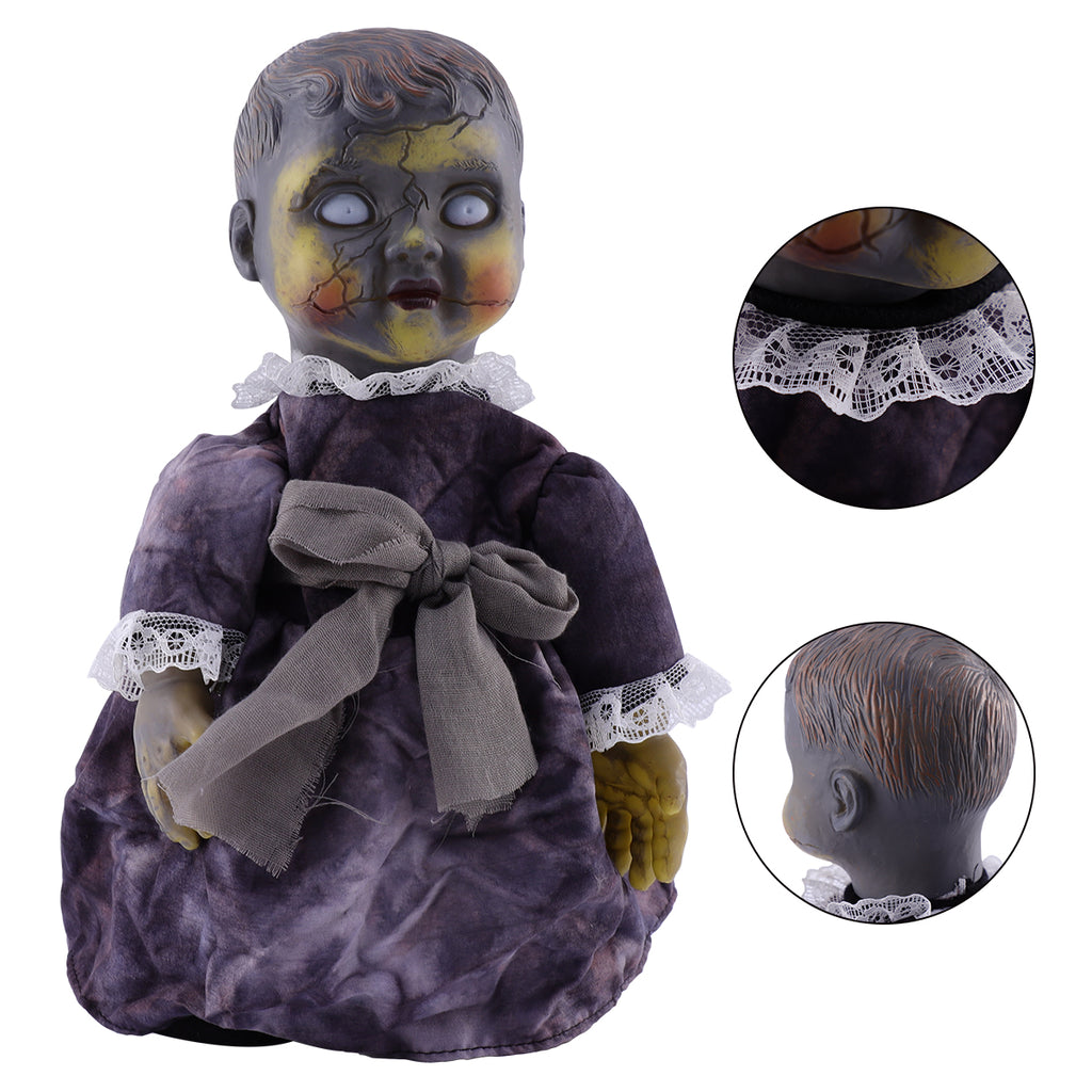 Halloween Scary Dolls, 1 PC Voice-activated Induction Glowing Walking Doll W665