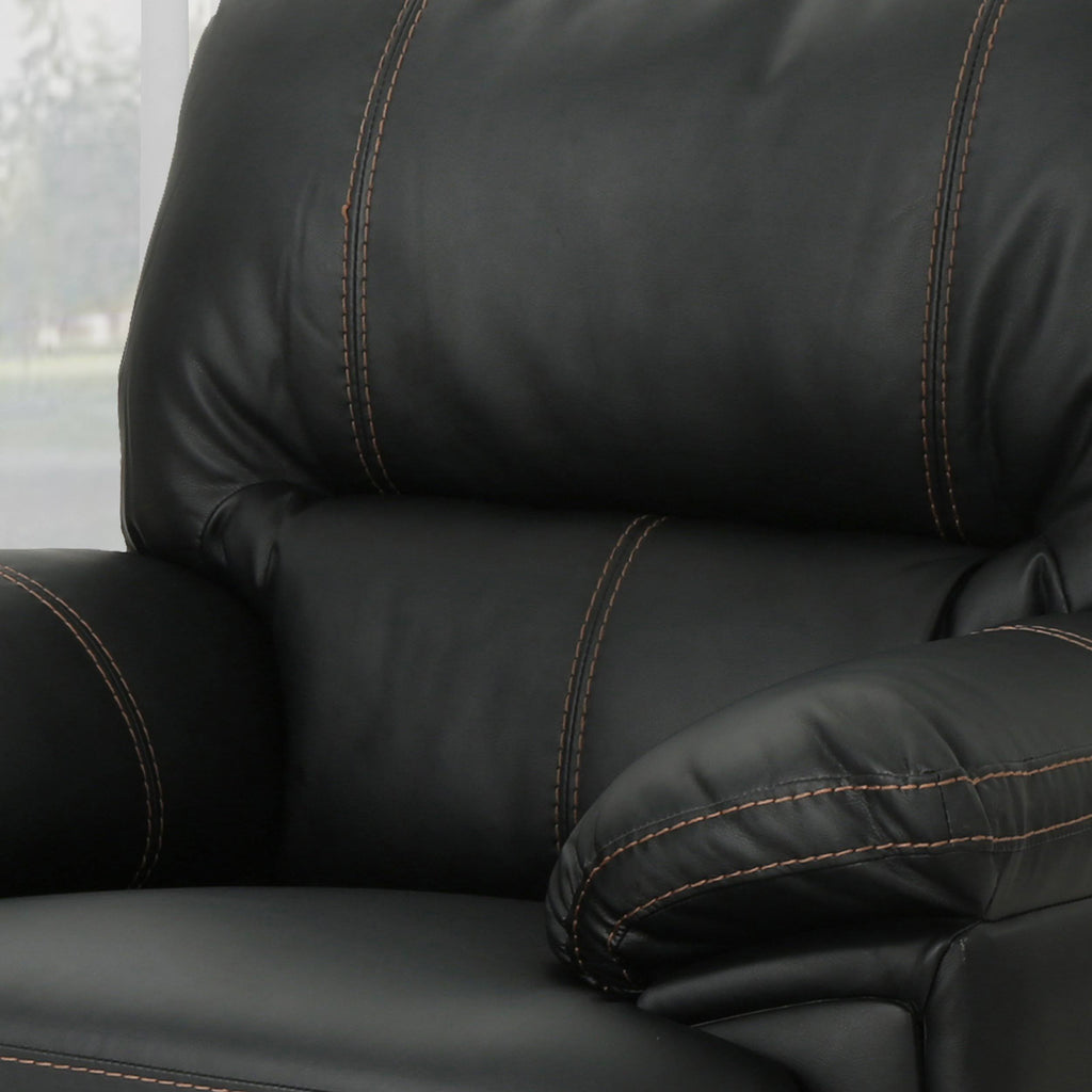 Light Grey Leather Swivel Power Recliner H437226