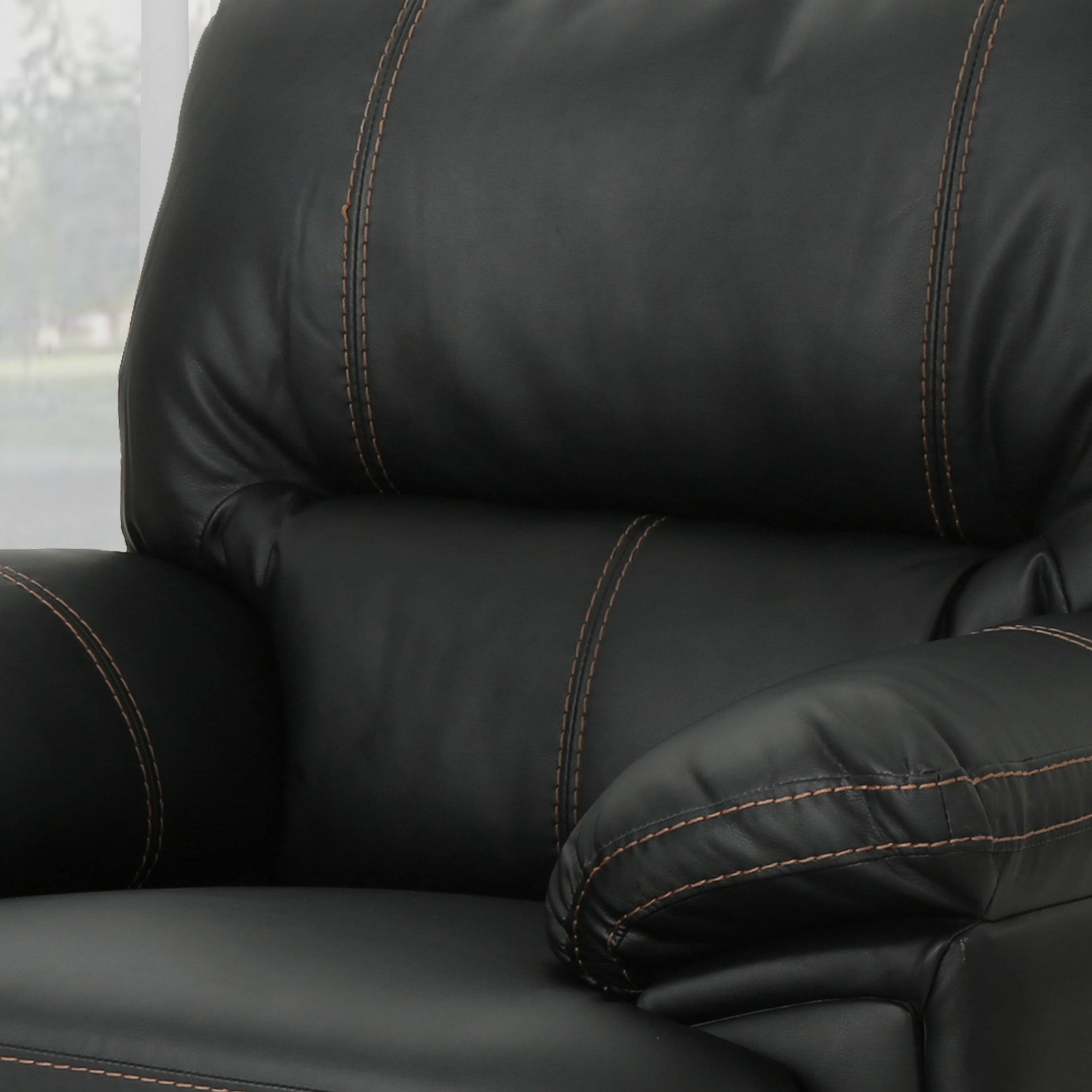 Light Grey Leather Swivel Power Recliner H437226