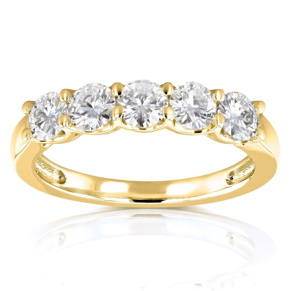 14K Yellow Gold Moissanite Bridal Wedding Band N5989