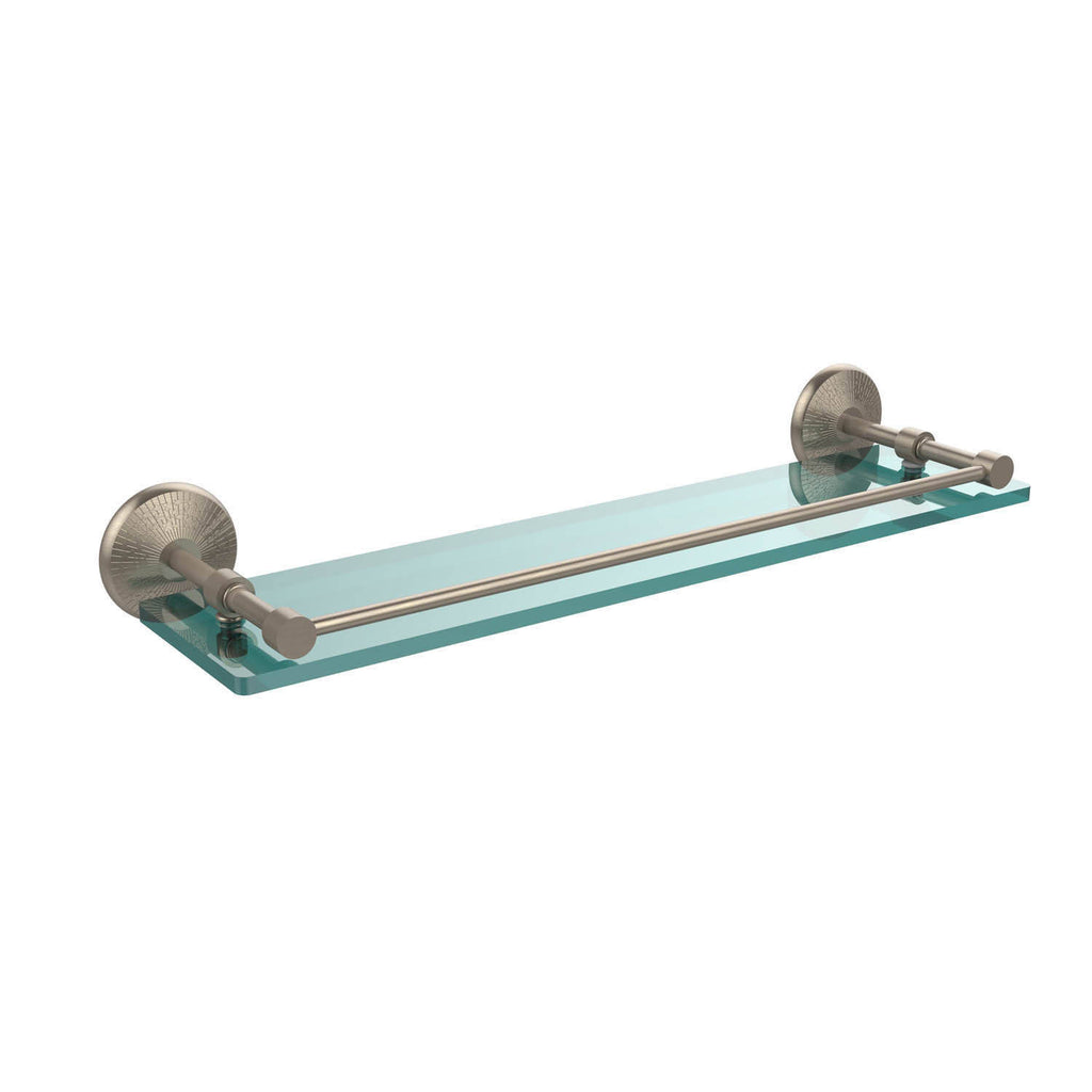 Matte Black 22 inch Tempered Glass Shelf with Gallery Rail N93915